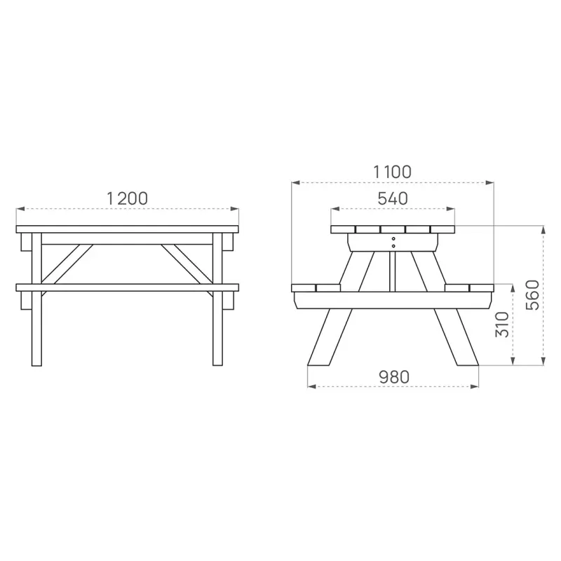 Table de pique-nique Turin Eco junior