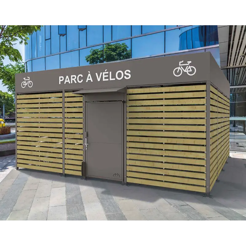 Abri vélos sécurisé Horizon avec bardages en bois