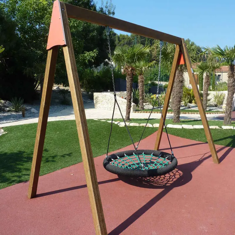 Balançoire tout bois avec nacelle