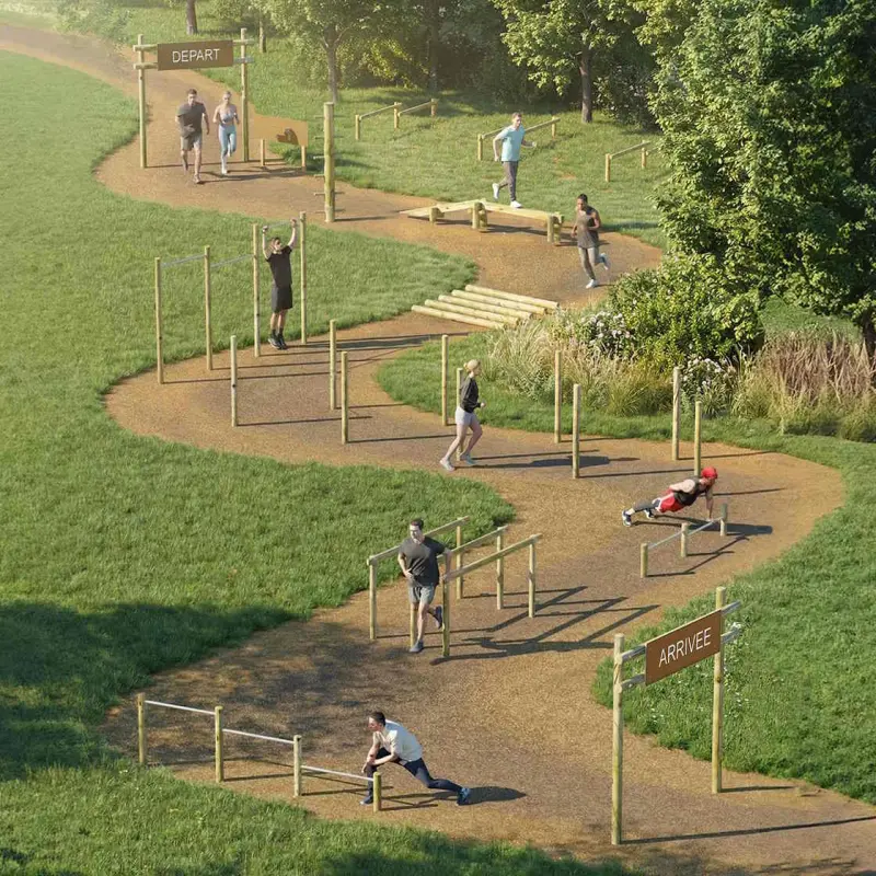 Lot 1 : Parcours de santé bois (12 éléments)