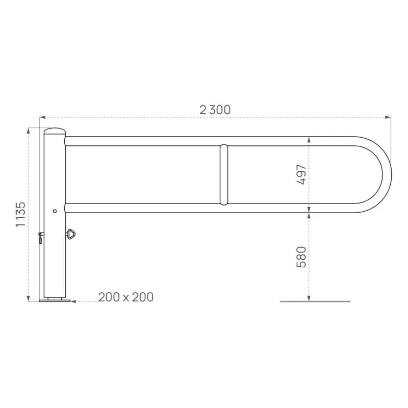 Barrière tournante longueur 2,3 mètres