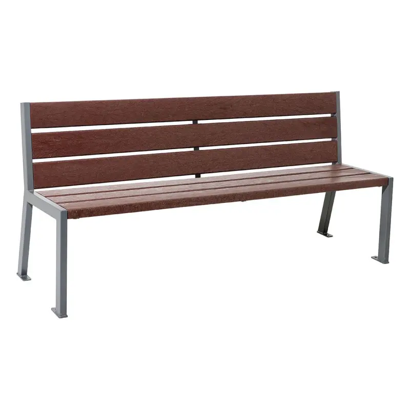 Banc plastique recyclé et acier Silaos® 6 lames