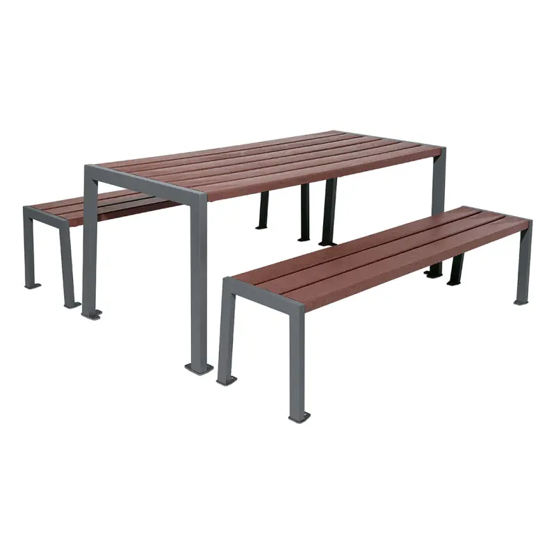 Table de pique-nique Silaos® acier et plastique recyclé