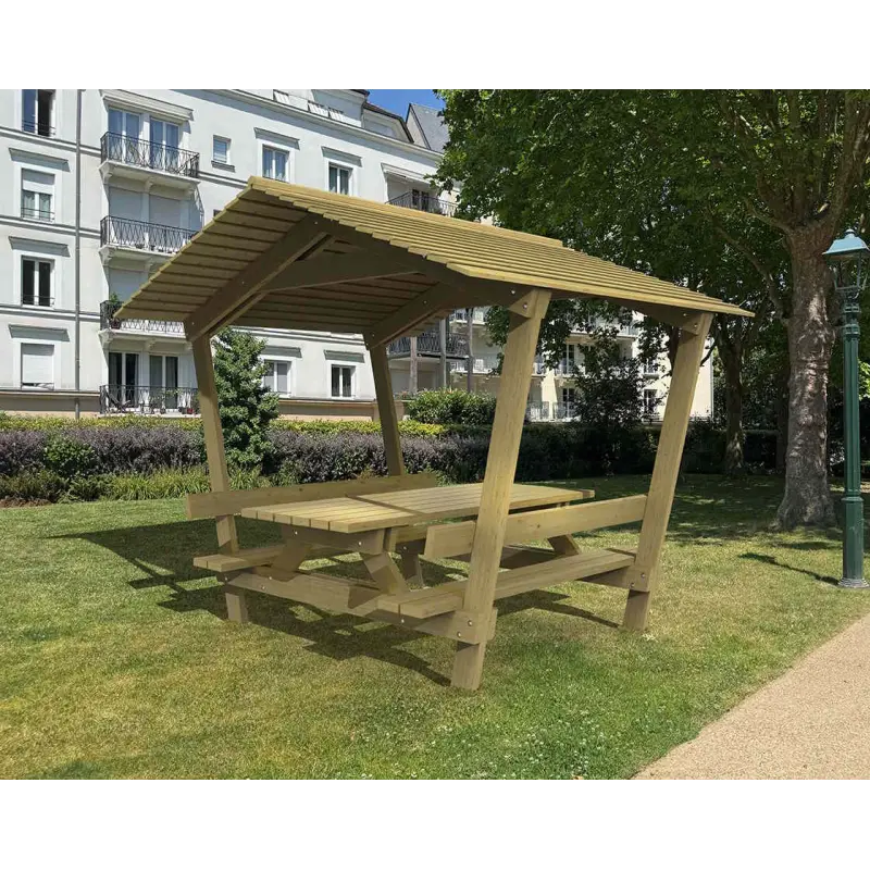 Table de pique-nique Turin avec toit-3