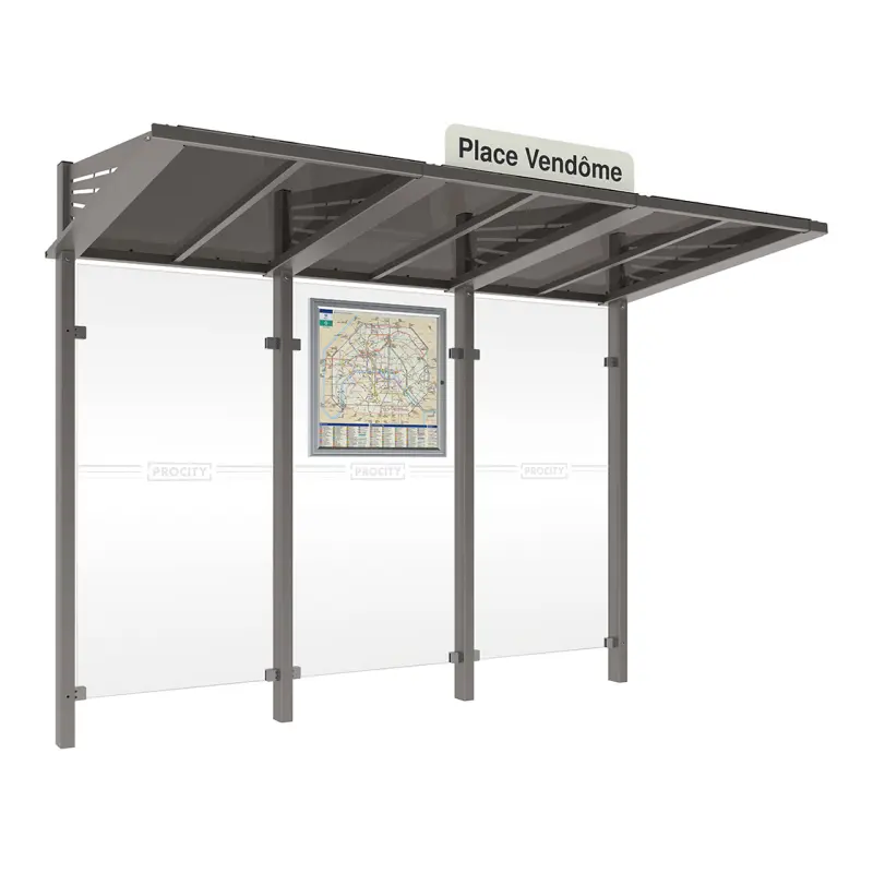 Station bus Conviviale® avec bardages verre