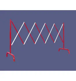 Barrière extensible acier rouge et blanc