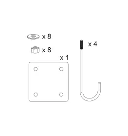 Kit de pose pour barrières tournantes (sauf lg 3000 mm), Trombone et Décorative