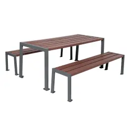 Table de pique-nique Silaos® acier et plastique recyclé