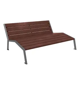 Chaise longue plastique recyclé et acier Silaos®