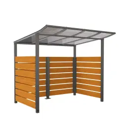 Abri vélos Modulo avec bardages en stratifié compact