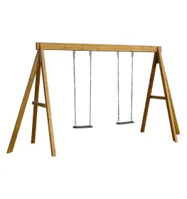 Balançoire tout bois avec 2 balançoires