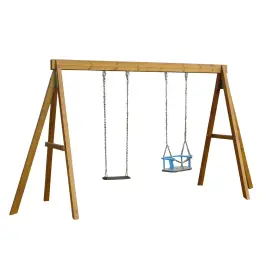 Balançoire tout bois avec 1 balançoire et 1 nacelle