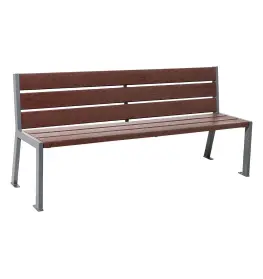 Panchina in plastica riciclata e acciaio Silaos® 6 doghe
