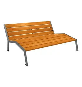 Chaise longue in legno e acciaio Silaos®