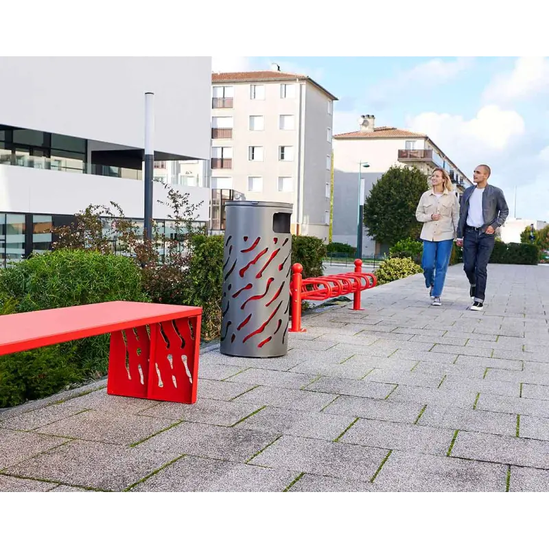 Kosz na śmieci z podwyższoną pokrywą Wenecja 80 litrów