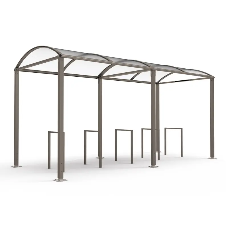 Abri vélos Voûte "M" avec bardages polycarbonate