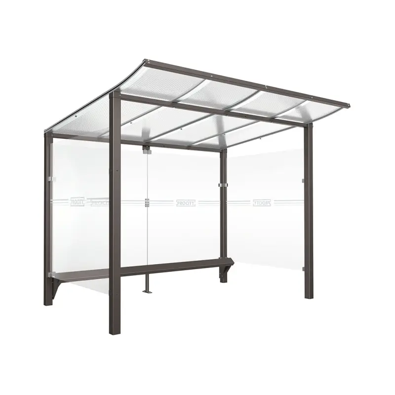 Wiaty rowerowe Modulo z oszalowaniami ze szkła