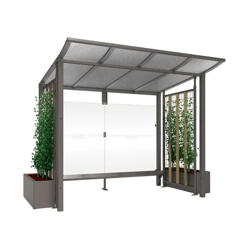 Wiaty rowerowe Modulo z oszalowaniami ze szkła