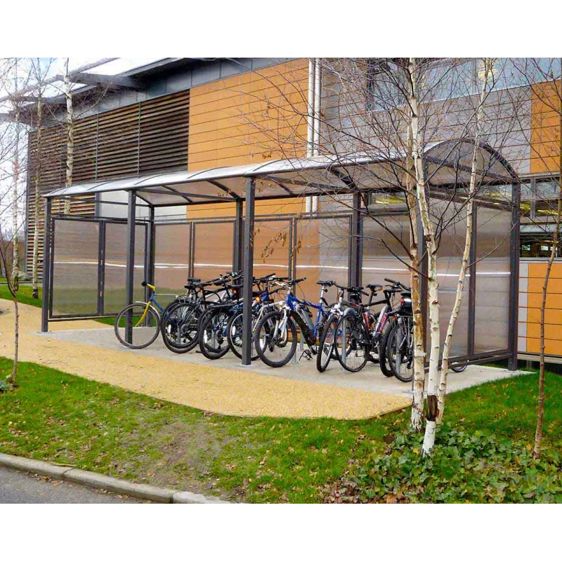 Abri vélos Voûte "M" avec bardages polycarbonate