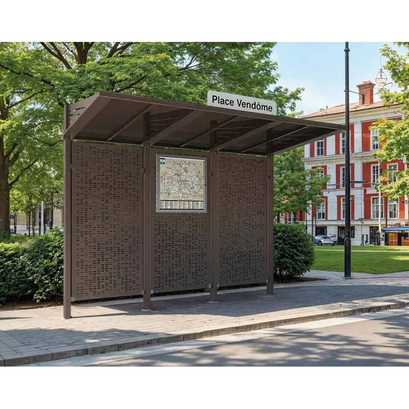 Wiata przystankowa Conviviale® oszalowania ze stali