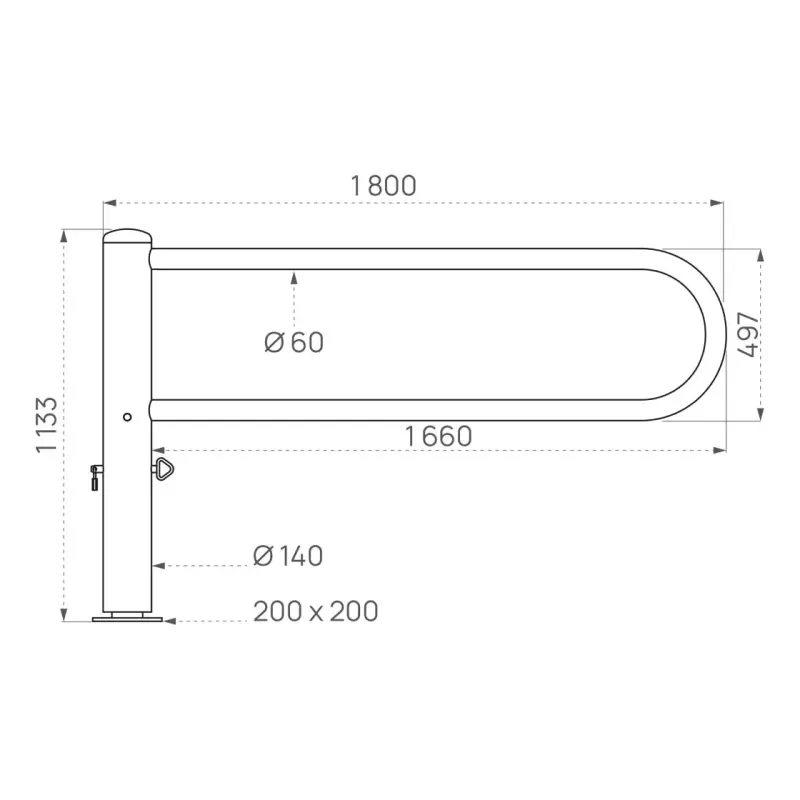Bariera obrotowa 1800 mm
