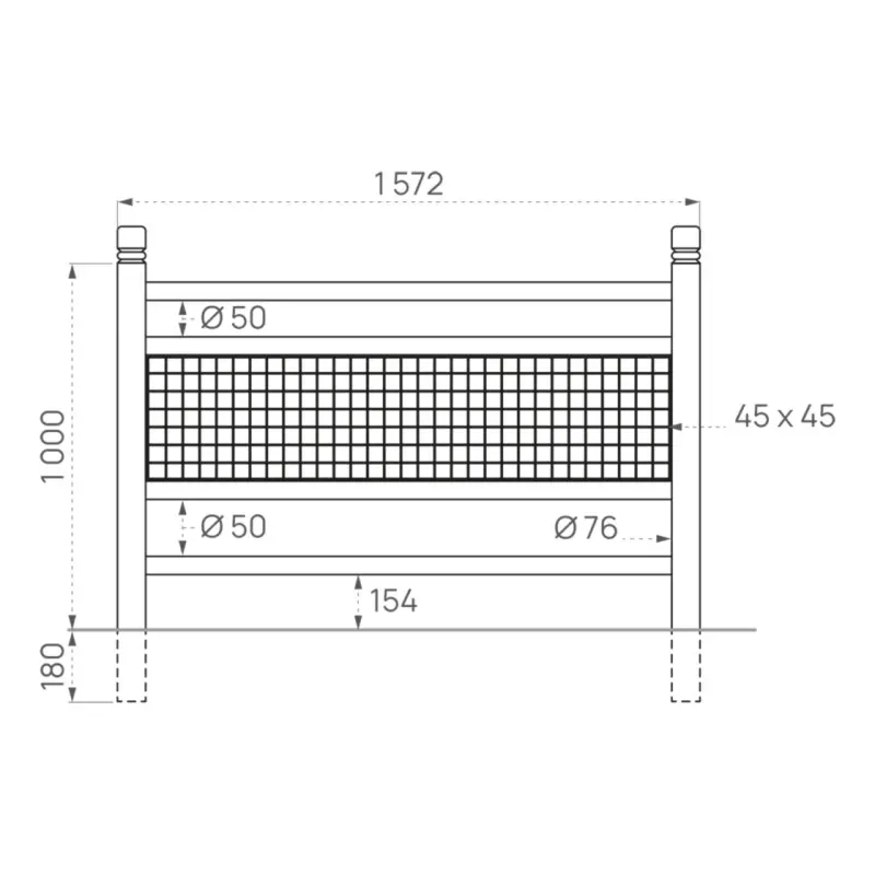 Bariera Linea Inox szczotkowany