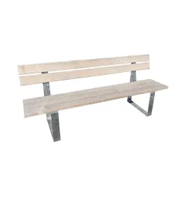 Ławka Ryga ocynk ogniowy & drewno surowe