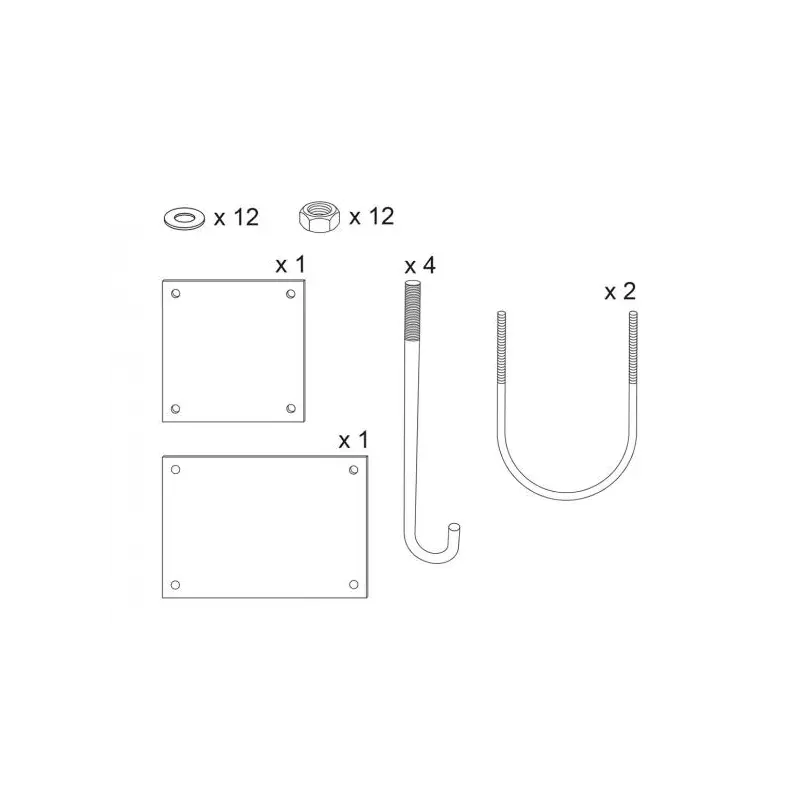 Extra wide swivel barrier pre-installation kit for 203160, 203170 and 203180