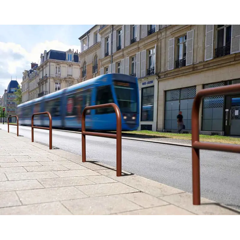Steel hoop barrier with cross bar - Ø 60 mm