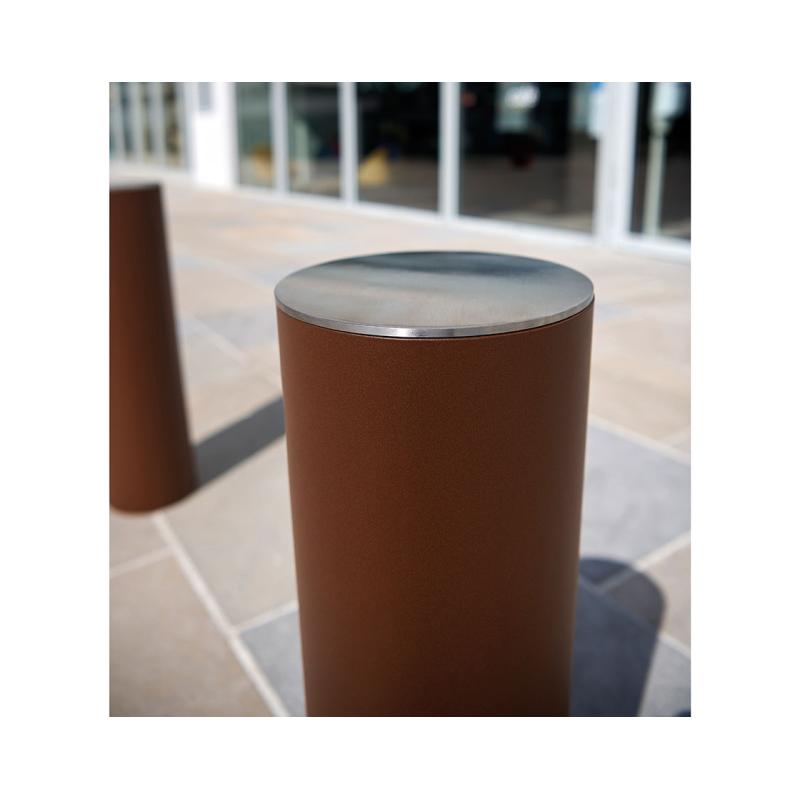 Bollard with stainless steel top