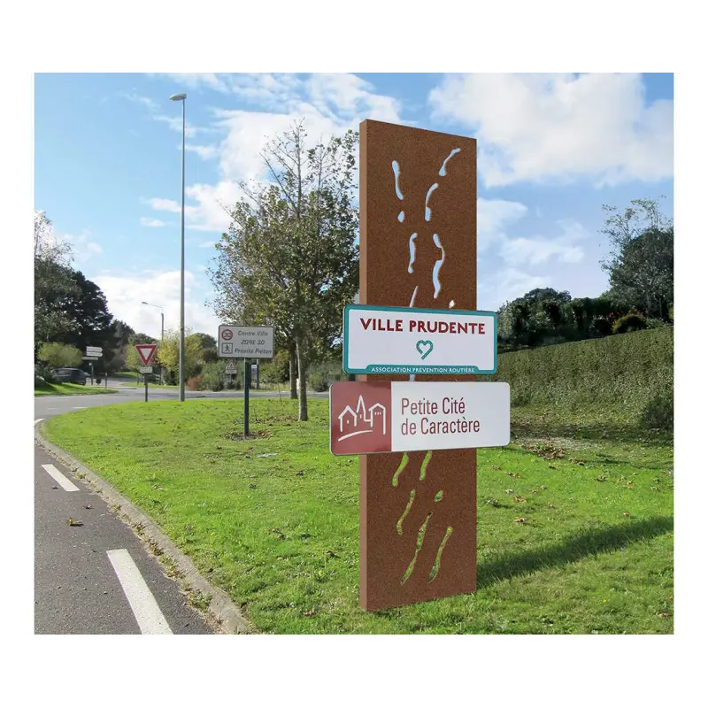 Town entrance signage support