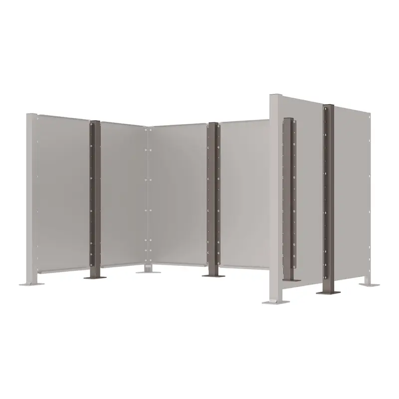 Posts painted for modular wheelie bin enclosure