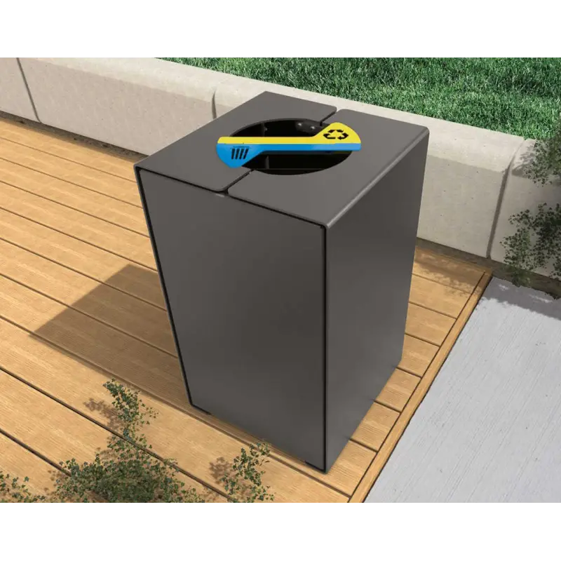 KUBE all steel recycling point bin