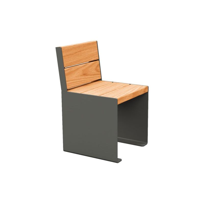 KUBE. steel & wood seat