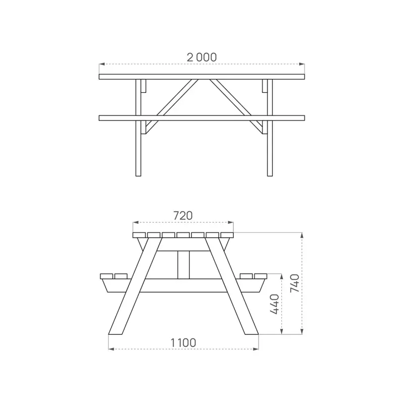 Eco Turin Picnic table