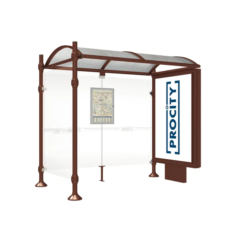 Province Brushed stainless steel bus shelter
