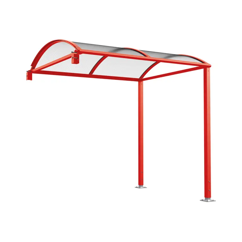 Voute "M" covered walkway with polycarbonate cladding