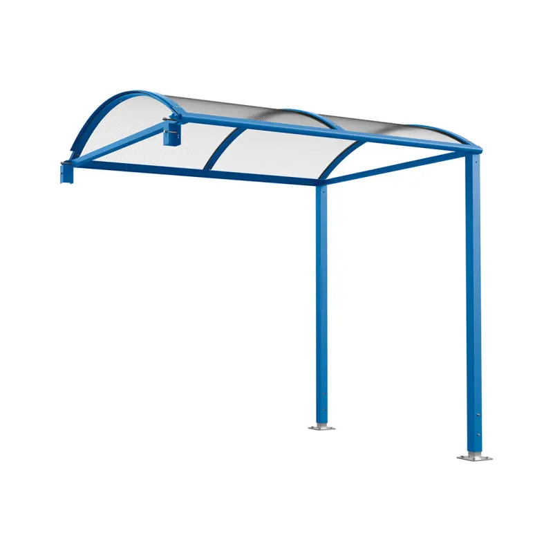 Voute "M" covered walkway with polycarbonate cladding