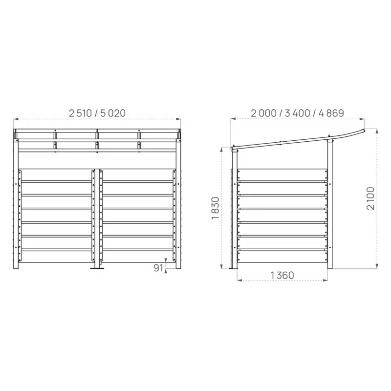 Modulo wheelie bin enclosure