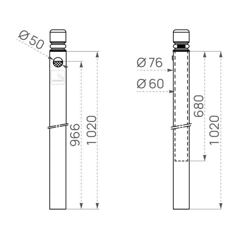 Province Sphere Ashtray Bollard
