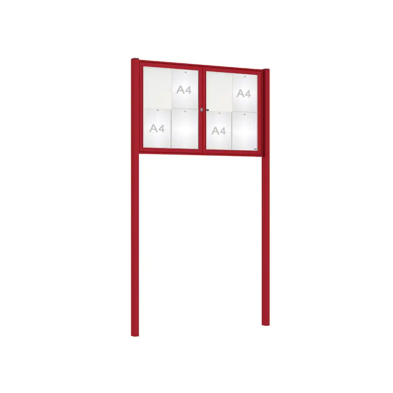 Dual door "Tradition" notice board on posts