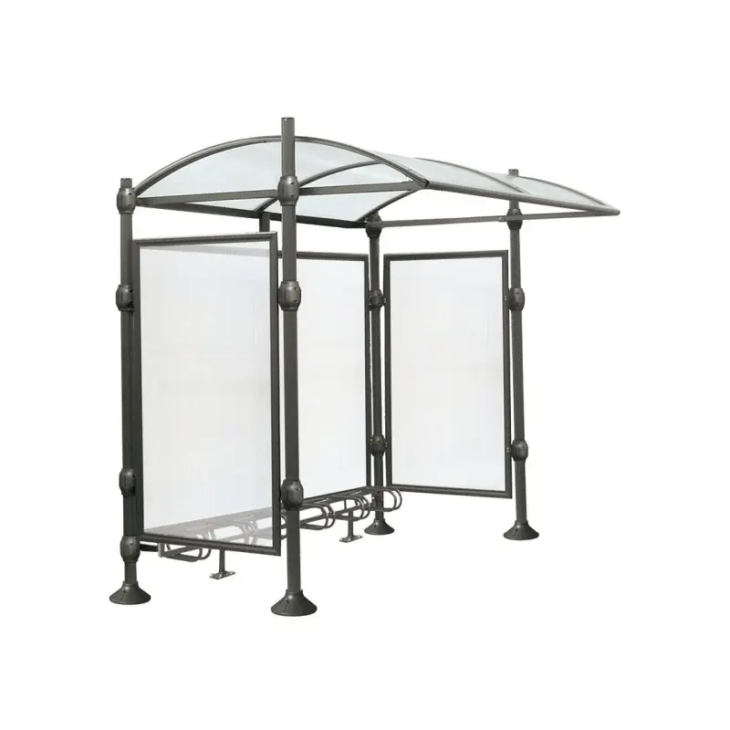 Province bicycle shelter – brushed stainless steel-1