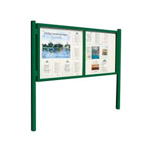 "1000" outdoor notice board on Ø 76 mm posts