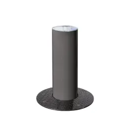 Retractable steel bollard with brushed stainless steel top