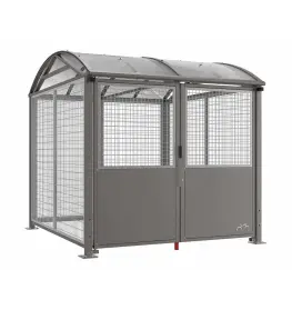 Voute roof secure "L" shelter for bikes and motor bikes