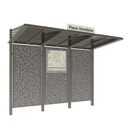 CONVIVIALE® bus shelters with steel cladding
