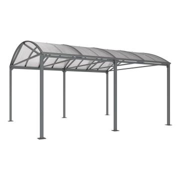 "XXL" barrel roof shelter for bikes and motor bikes